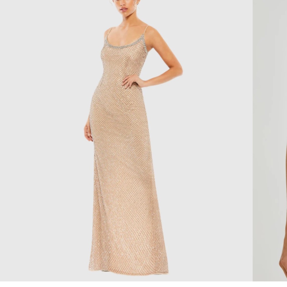 Mac Duggal Beaded Maxi Evening Gown